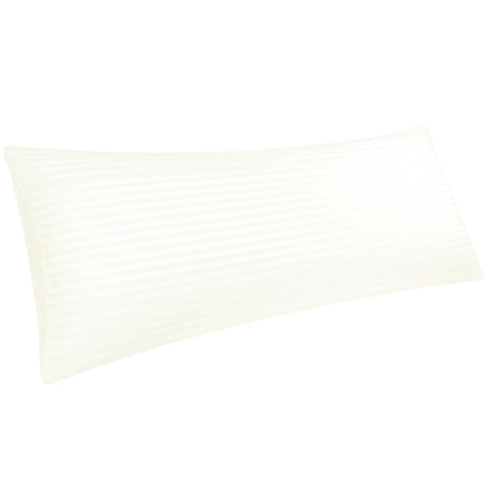 Microfiber Striped Pillowcases Body Envelope Closure 20" x 60" Beige